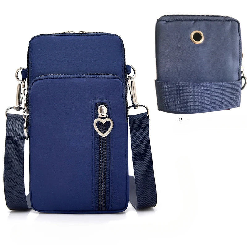 Crossbody Phone Bag for Women – Mini Shoulder Purse with Triple Compartments