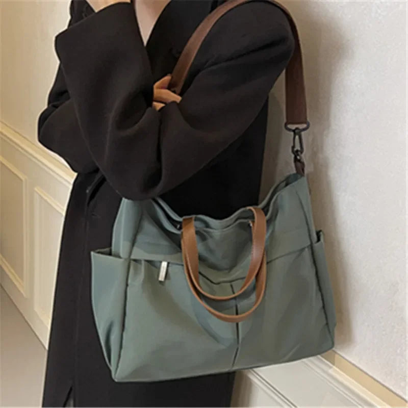 Spacious Nylon Tote Bag Women Stylish Handbag Shoulder Crossbody