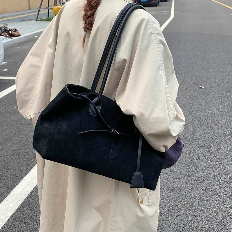 Retro PU Leather Tote Bag for Women – Luxury Shoulder Handbag