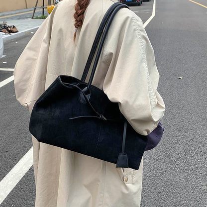 Retro PU Leather Tote Bag for Women – Luxury Shoulder Handbag