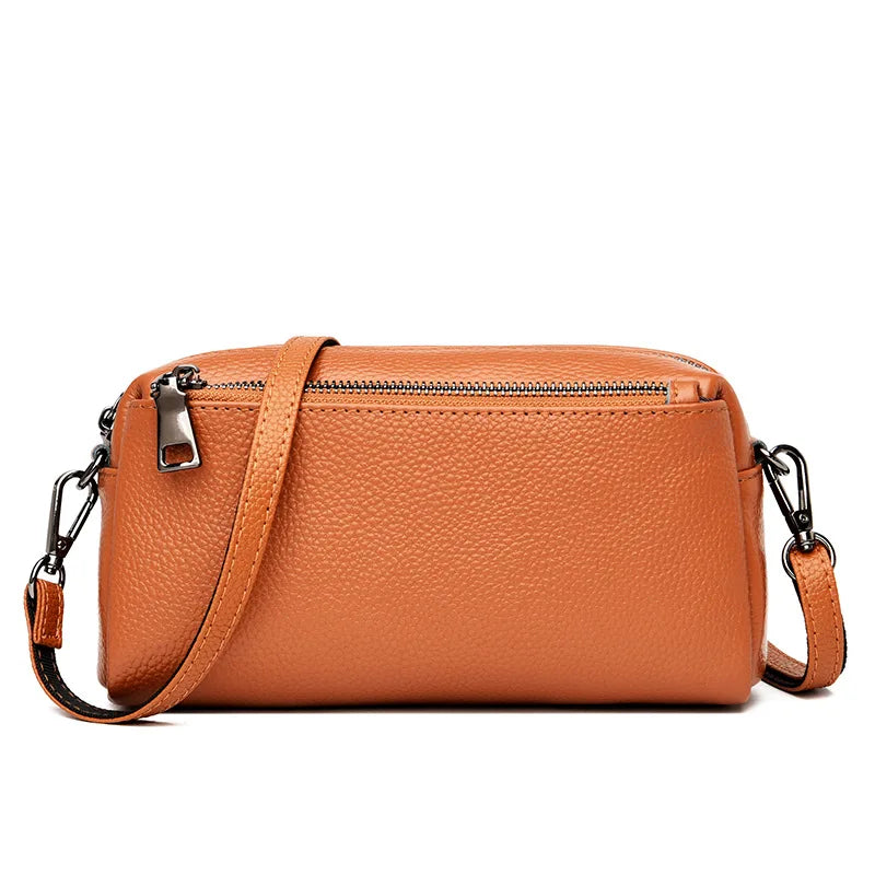 Leather Women Casual Shoulder Cross-Body Bag Head Layer Cowhide Handbag