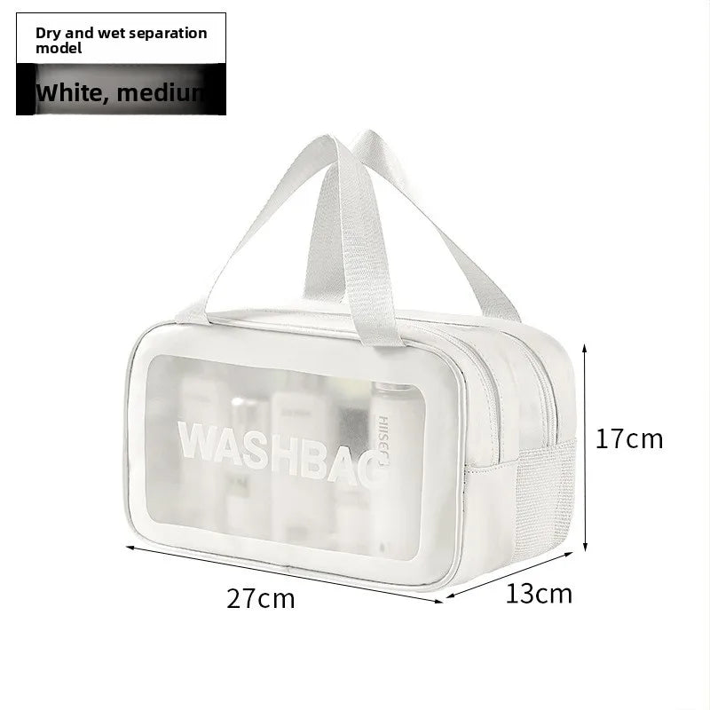 Clear Waterproof Cosmetic Bag – Dry Wet Separation Wash Bag