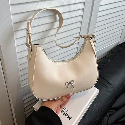 Bow-Detail Crossbody Bag – Women's Minimalist Shoulder Purse