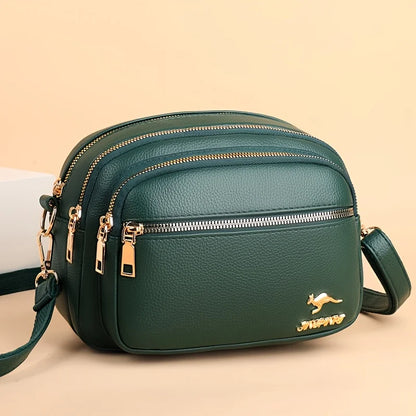 Multi-Layer Crossbody Bag for Women – Leather Shoulder Purse