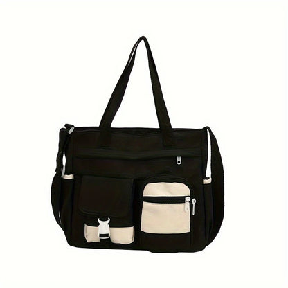 Nylon Crossbody Bag – Multi-Compartment Shoulder Bag for Women & Teens
