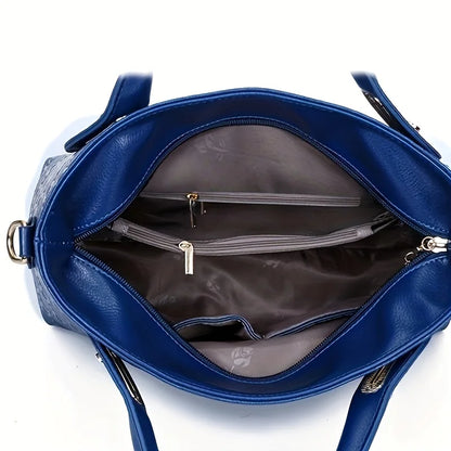 4-Piece Women's Geometric Pattern Handbag Set with Crossbody & Clutch