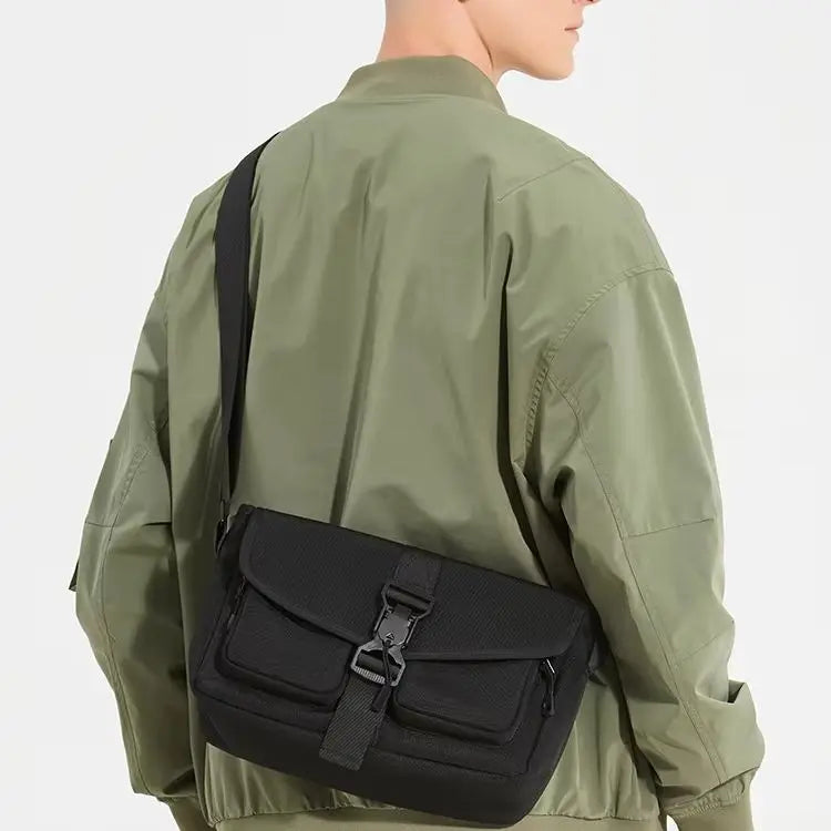 Nylon Fabric Waterproof Crossbody Bag Men S Magnetic Buckle Single-Shoulder Bag Large-Capacity