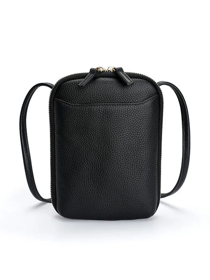 Genuine Leather Zipper Crossbody Bags Female Large Capacity Shoulder Women Solid Phone Purse Flap