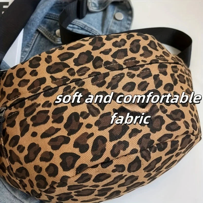 Leopard Print Fanny Pack – Women's Crossbody Chest Bag