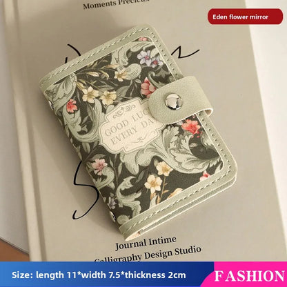 Floral Card Holder for Women – Vintage Multi-Slot ID & Credit Card Wallet
