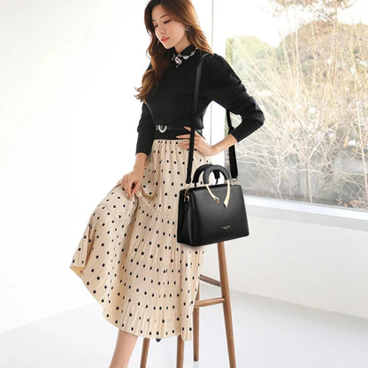 Genuine Leather Tote Handbag – Women's Luxury Shoulder & Crossbody Bag