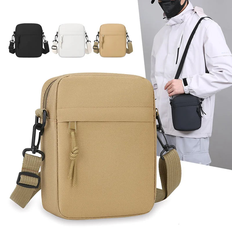 Simple Male Bag Solid Color Shoulder Square Casual Diagonal Cross Portable Mobile Phone Storage