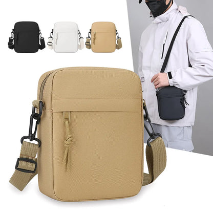 Simple Male Bag Solid Color Shoulder Square Casual Diagonal Cross Portable Mobile Phone Storage