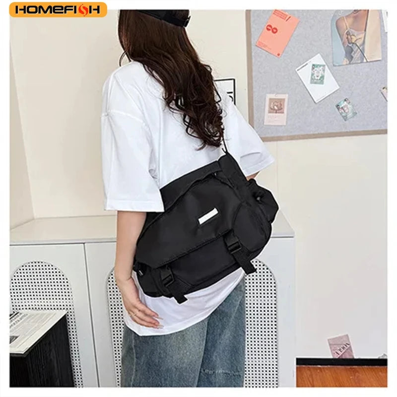 Homefish Men Women Universal Retro Crossbody Bag Casual Commute Messenger Shoulder Bag