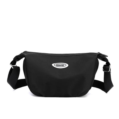 Ladies Single-Shoulder Crossbody Bag Nylon Fabric Bag Women S Bag Korean Style Simple Solid Color