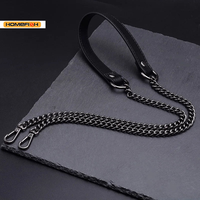 120cm Replacement Metal Bag Chain Strap Pu Leather Shoulder Strap Diy Handbag Crossbody Bag