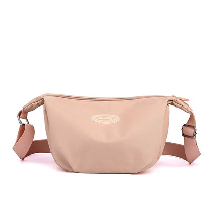 Ladies Single-Shoulder Crossbody Bag Nylon Fabric Bag Women S Bag Korean Style Simple Solid Color