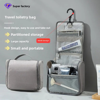 Hanging Travel Toiletry Bag – Waterproof Cosmetic Organizer with Hook