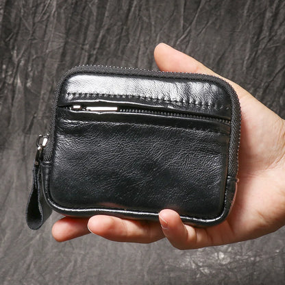 Simple Men S Coin Pocket Genuine Leather Coin Purse - Soft