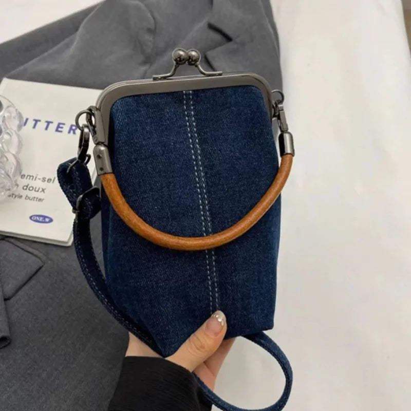Casual Denim Crossbody Bags Women Shoulder Bag Mobile Phone Versatile Purse Handbags Designer