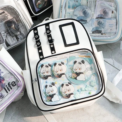 Y2k Cute Mini Backpack Women Kawaii Ita Bag Sweet Girl Transparent Rucksack Diy Display Knapsack