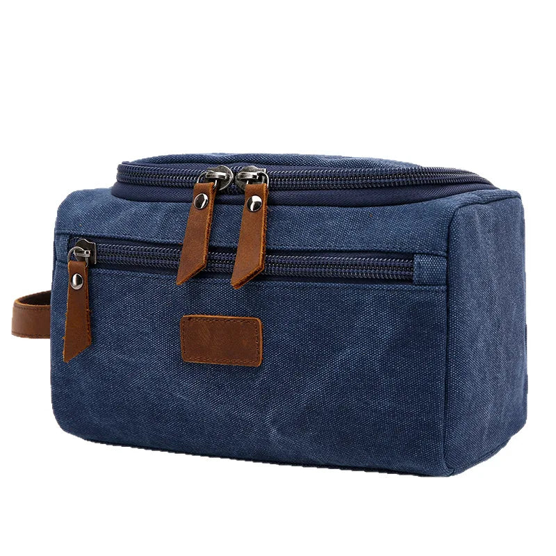 Large-Capacity Multi-Functional Cosmetic Bag Canvas Wear-Resistant Zipper Cosmetic Bag