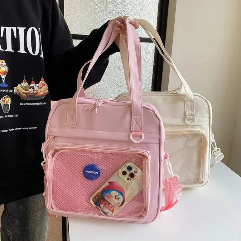 Stylish Cute Transparent Tote Bag Minimalis Shoulder Crossbody Bag Large Capacity Versatile Casual