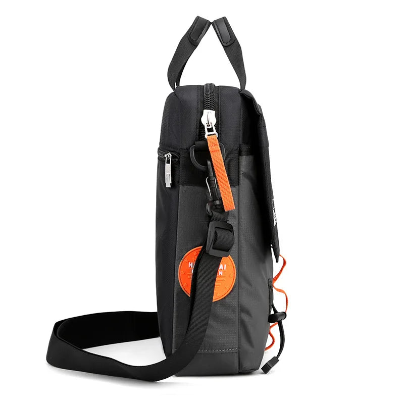 Men S One Shoulder Sling Casual Briefcase Canvas Waterproof Outdoor Function Diagonal Span Bag