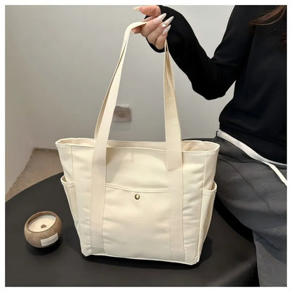 Homefish Capacity Canvas Tote Bags Work Commuting Carrying Bag College Style Student Outfit Book