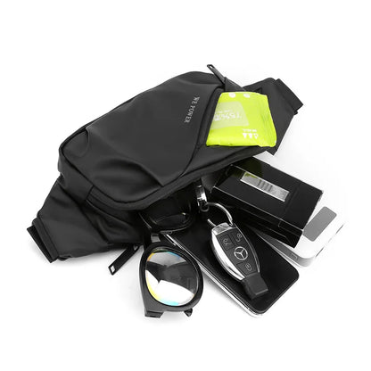 Men Multifunctional Waist Bag Waterproof Leisure Sports Outdoor Riding Large Capacity Crossbody
