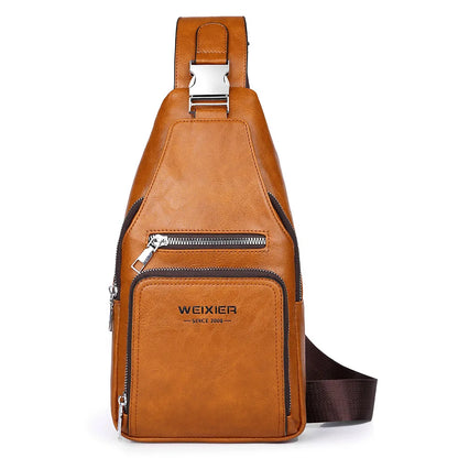 Men S Women Crossbody Large-Capacity Waterproof Cycling Zipper Simple Single-Shoulder Backpack