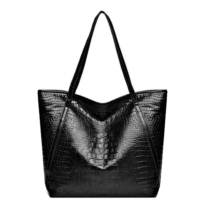 Crocodile Pattern Tote Bag for Women – Retro Leather Shoulder Bag