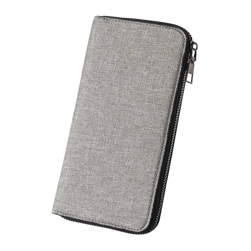 Canvas Wallet Men S Long Simple Zipper Holding Large Capacity Multi-Function Mobile Phone Storage