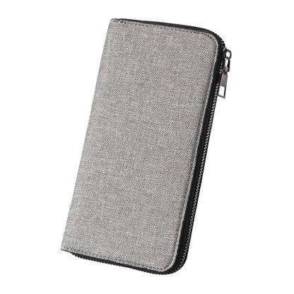 Canvas Wallet Men S Long Simple Zipper Holding Large Capacity Multi-Function Mobile Phone Storage
