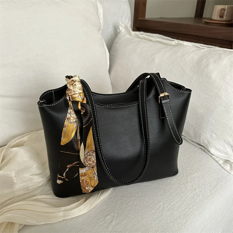 Silk Scarf Tote Bag – Spacious Shoulder & Underarm Handbag