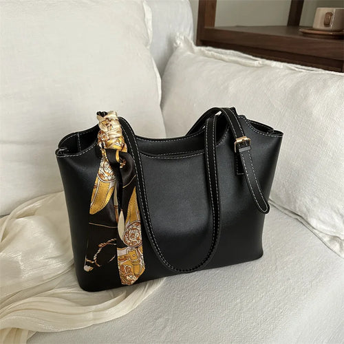 Silk Scarf Tote Bag – Spacious Shoulder & Underarm Handbag