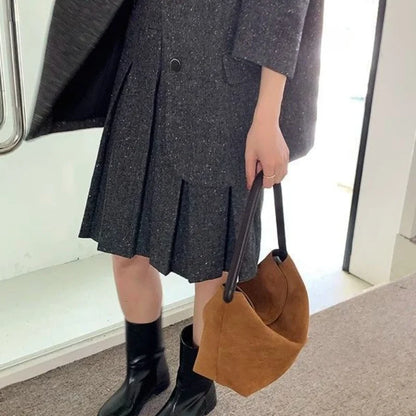 Retro Suede Shoulder Bag – Women's Casual Handbag