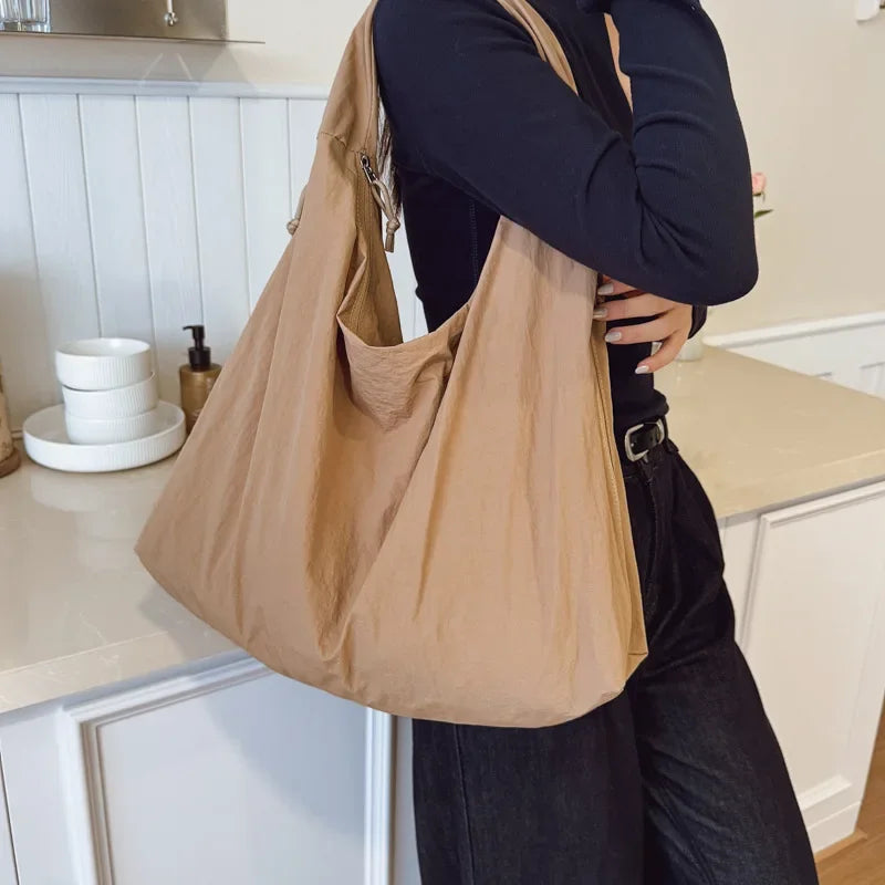 Lightweight Shoulder Bag – Spacious Nylon Handbag
