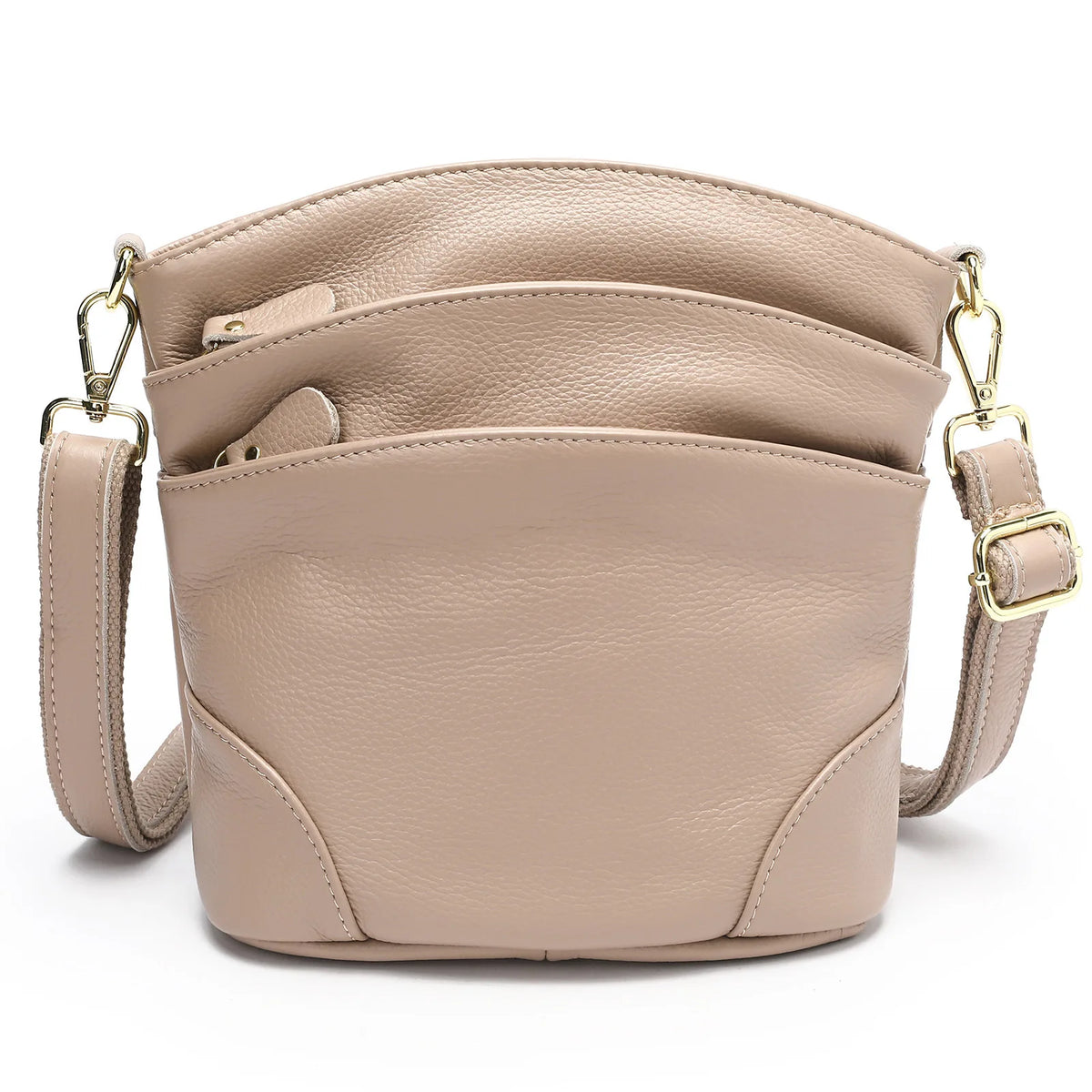 Top-Grain Cowhide Single-Shoulder Bag Bucket Bag Genuine Leather Large-Capacity Single-Shoulder