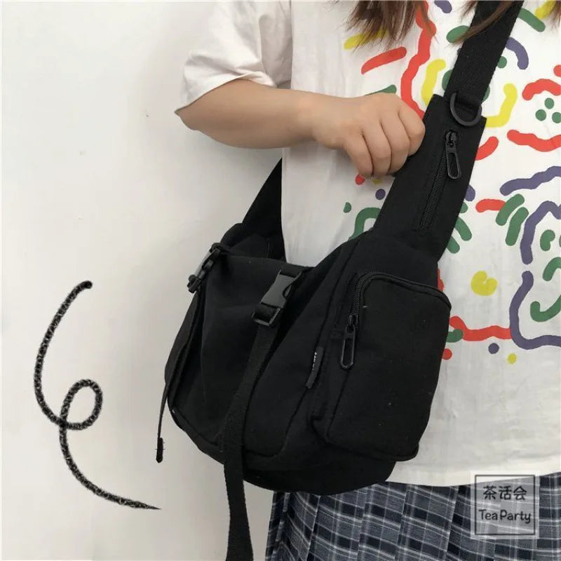 Canvas Crossbody Bag – Large Capacity Shoulder Bag for Women & Men