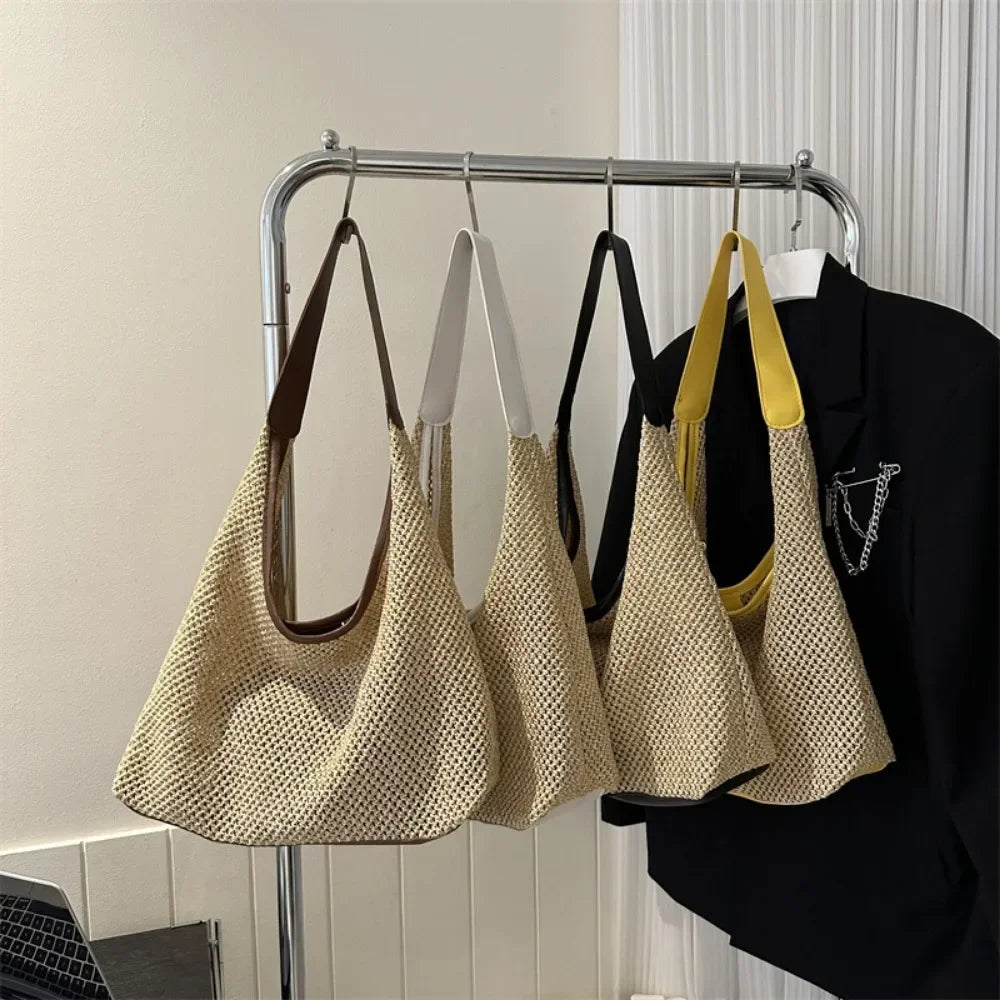 Casual Beach Summer Popular Woven Mother-In-Law Bag Fashionable One-Shoulder Seaside Travel Straw