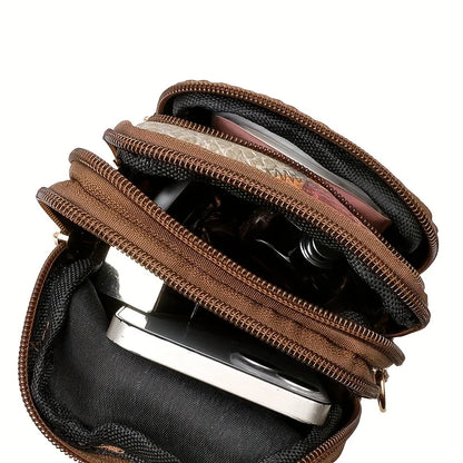 Patchwork Crossbody Bag – Colorblock Mini Shoulder Bag with Zipper