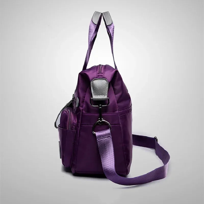 Large Capacity Nylon Tote Bag for Women – Multi-Pocket Crossbody & Shoulder Bag