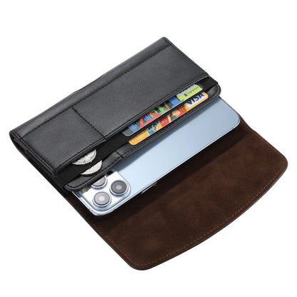 Men S Horizontal Flip Cover Belt Multi-Functional Card Insert Waist-Hanging Magnetic Mobile Phone