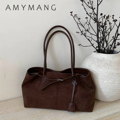 Retro PU Leather Tote Bag for Women – Luxury Shoulder Handbag