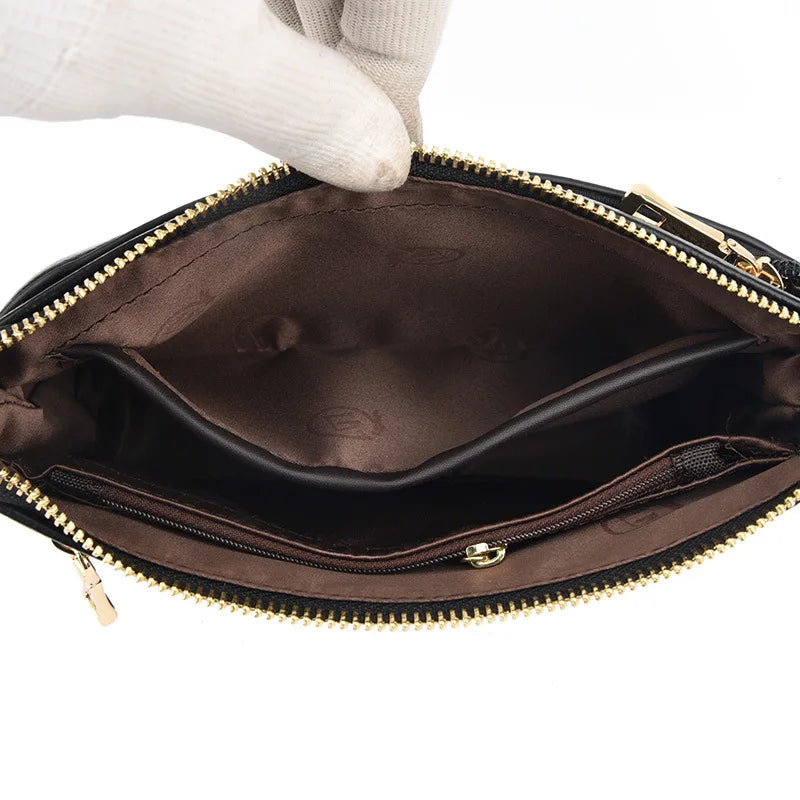 Rhombus Female Hand Holds Mobile Phone Change Large Capacity Multifunctional Commuting Soft Leather