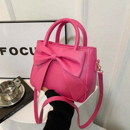 Elegant Bow Handbag Shoulder Crossbody Bag Golden Hardware Detachable Horizontal Strap Stylish Daily