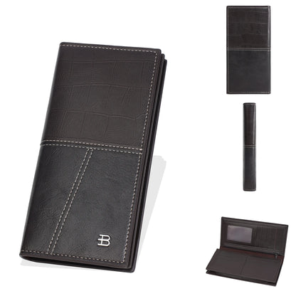Light Thin Spliced Large-Capacity Wallet Men S Long Retro Business Multi-Slot Soft Wallet - Soft