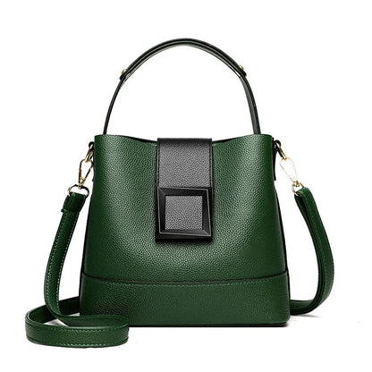 Leather Bucket Bag – Large Capacity Shoulder & Crossbody Handbag for Women