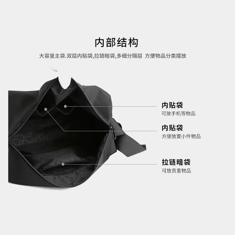 Men Women Shoulder Large Capacity Simple Lightweight Waterproof Travel Fitness Portable Leisure